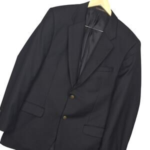 Tasso Elba Men's 100% Wool Blazer Jacket Coat Sz 42L Two Button Formal Black